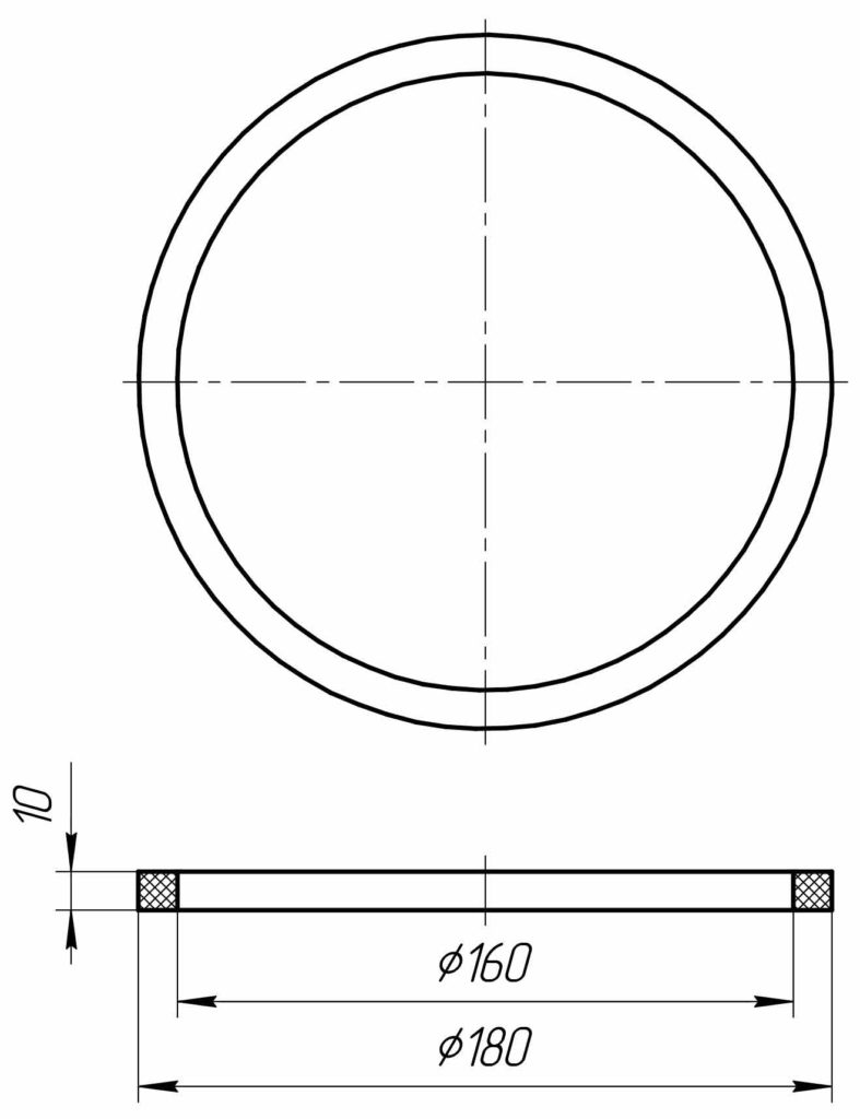 Кольцо уплотнительное БРС Ду150 Ру1.6, 2.5 МПа