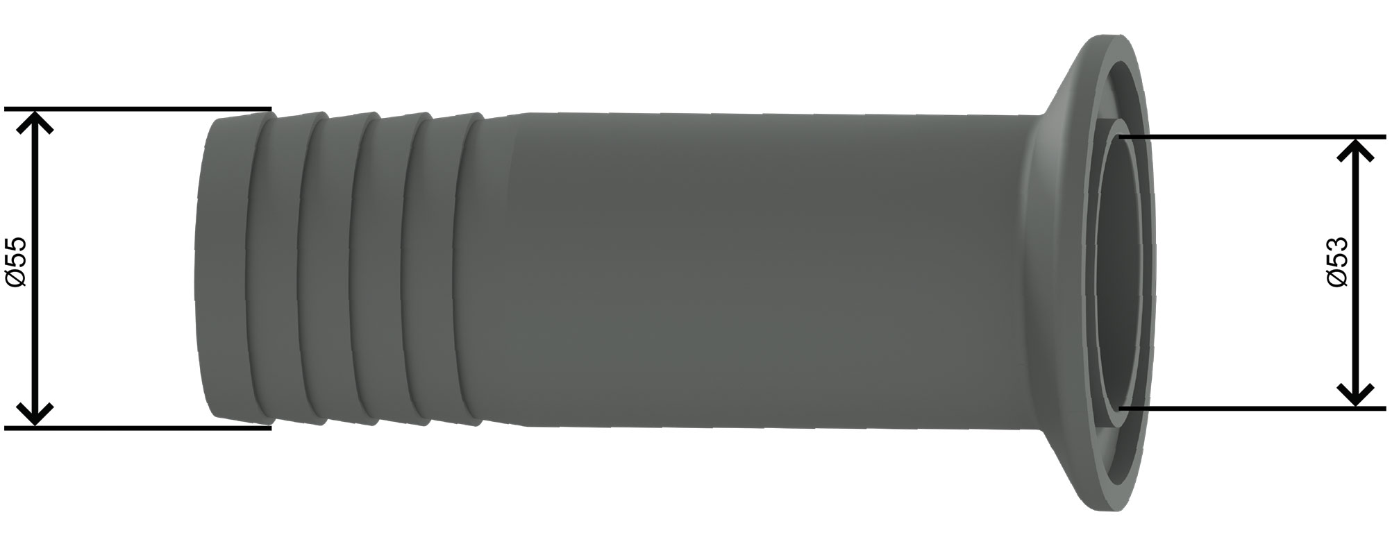 Штуцер для шланга 2, Ду50 Ру1.6, 2.5, 4.0 МПа для БРС с шарнирным хомутом