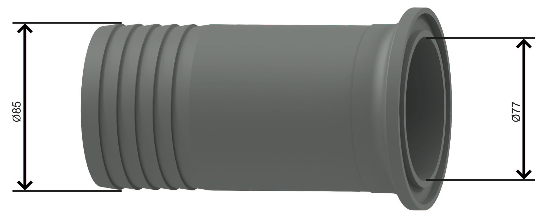Штуцер для шланга 3, Ду80 Ру1.6, 2.5, 4.0 МПа для БРС с шарнирным хомутом
